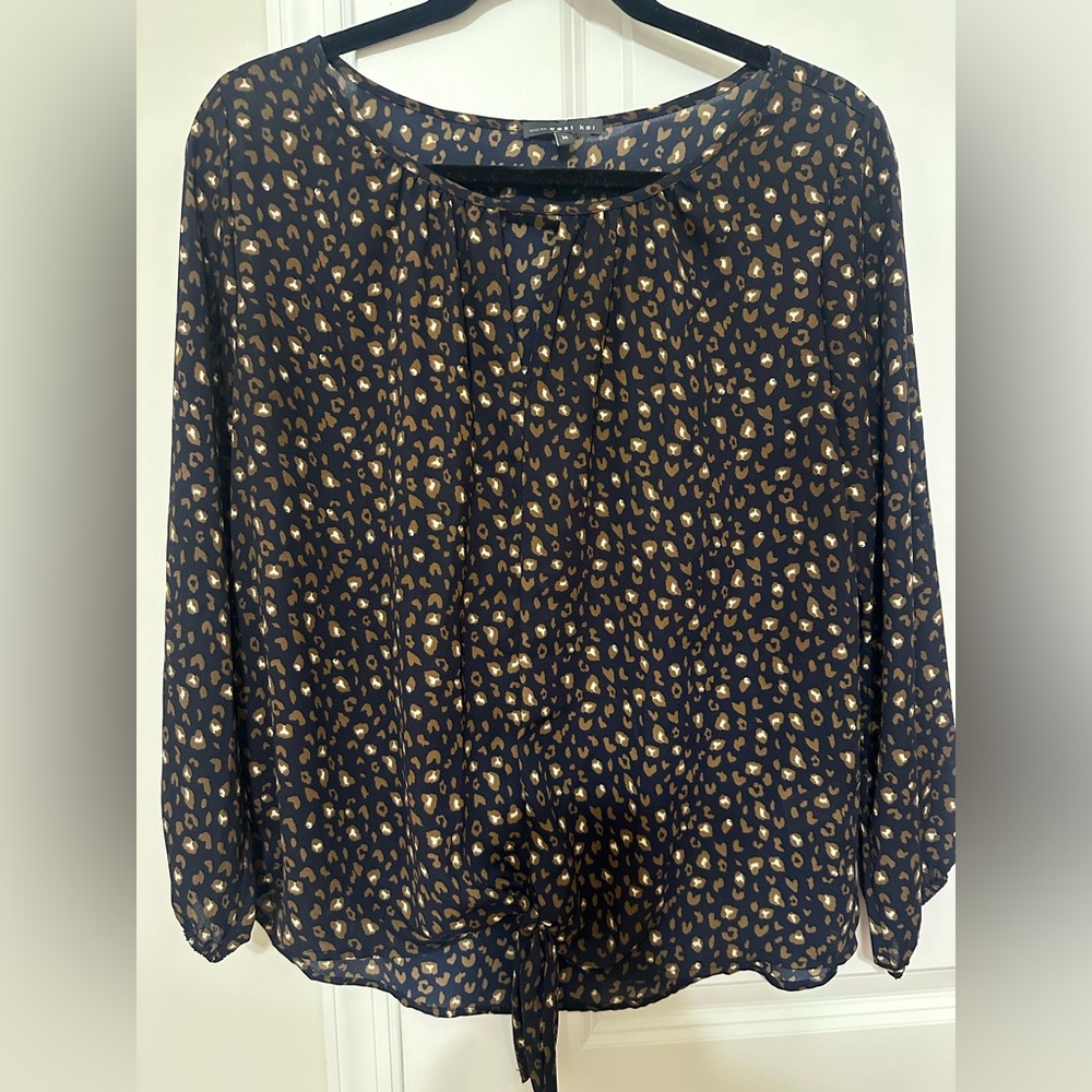 West Kei Navy Blouse with Gold Accents from Stitch Fix